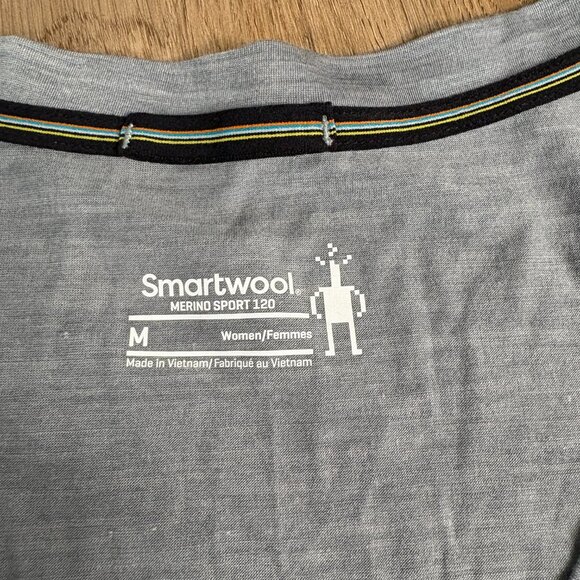 Smartwool Active Ultralite V-Neck Short Sleeve t-shirt gray M medium merino wool - Picture 2 of 7